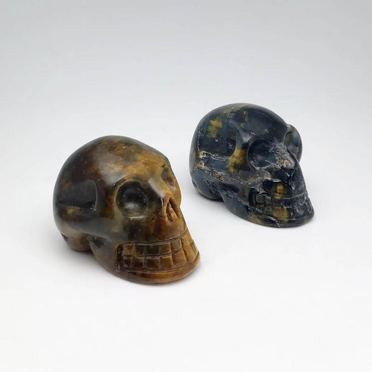 Carved Tiger Eye Skull - Rocks and Gems Canada