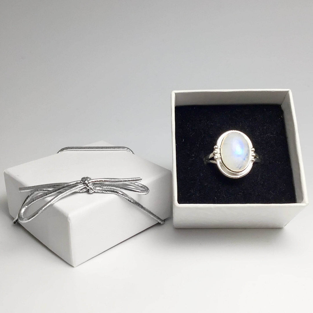 Rainbow Moonstone Ring - Rocks and Gems Canada