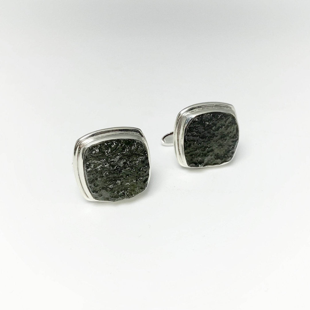 Moldavite Cufflinks - Rocks and Gems Canada