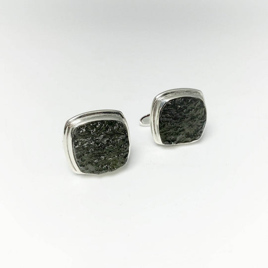 Moldavite Cufflinks - Rocks and Gems Canada