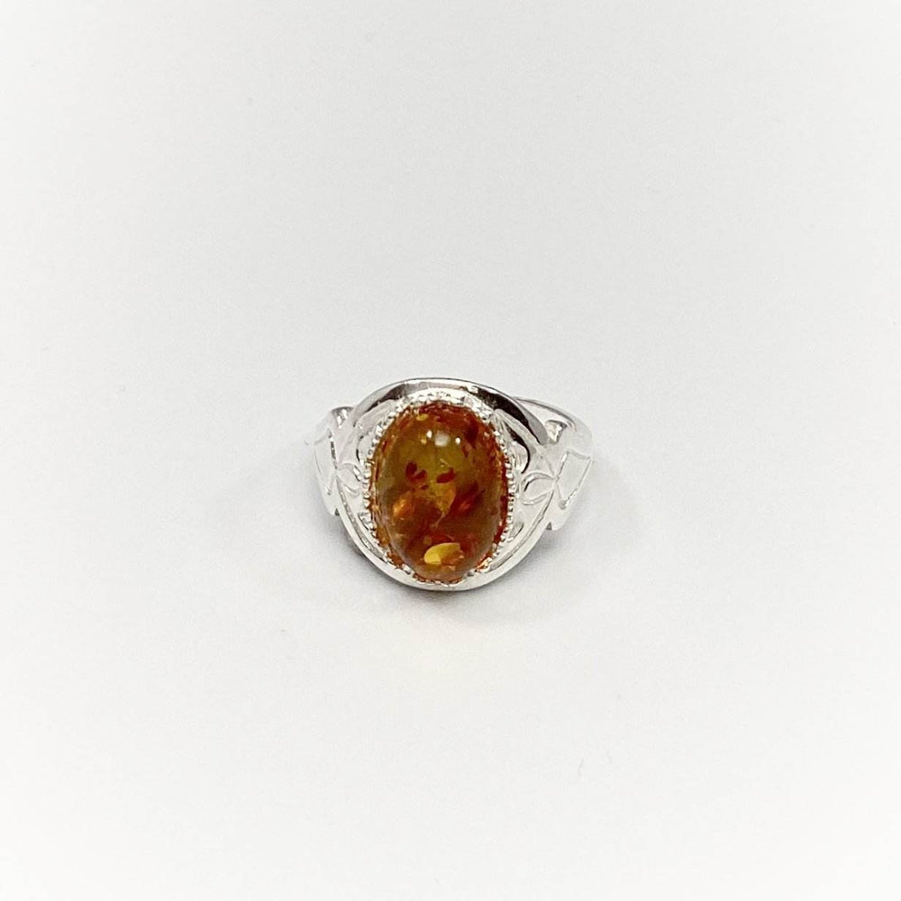 Cognac Amber Ring - Rocks and Gems Canada