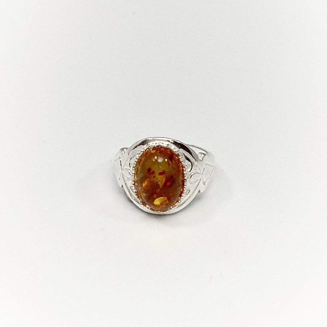 Cognac Amber Ring - Rocks and Gems Canada