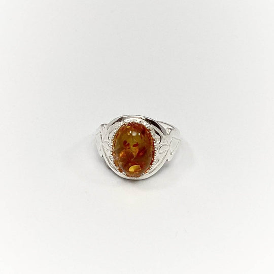 Cognac Amber Ring - Rocks and Gems Canada