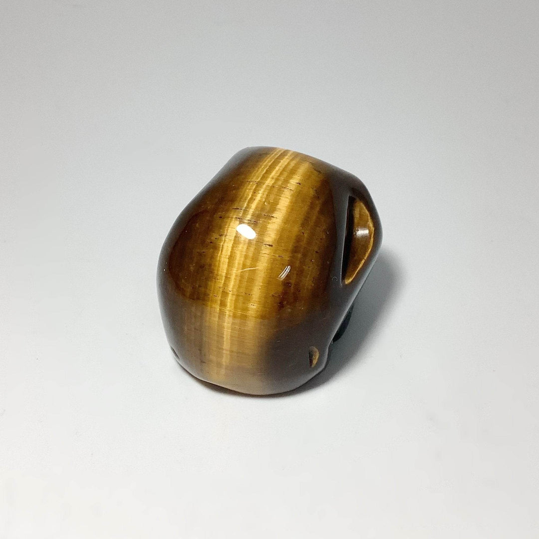 Carved Tiger Eye Skull - Rocks and Gems Canada
