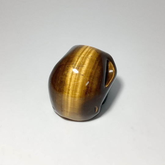 Carved Tiger Eye Skull - Rocks and Gems Canada