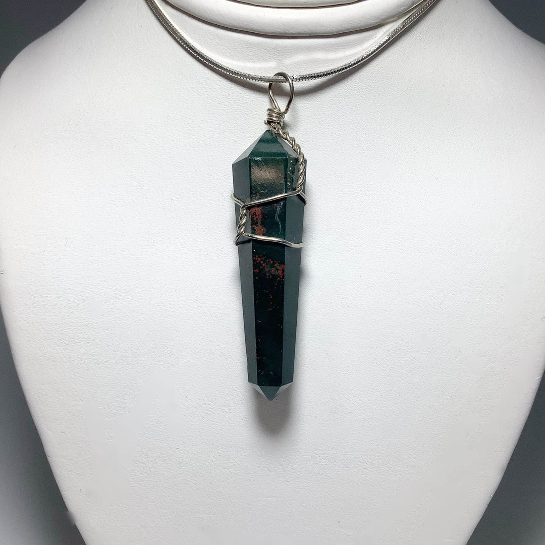 Wire Wrapped Bloodstone Pendant - Rocks and Gems Canada