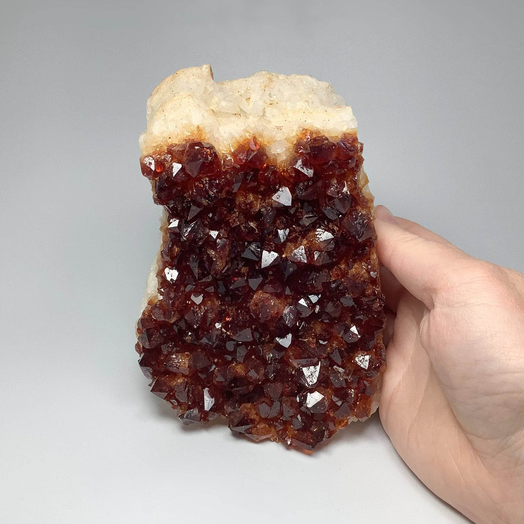 Dark Citrine Druze Cluster Stand Up - Rocks and Gems Canada