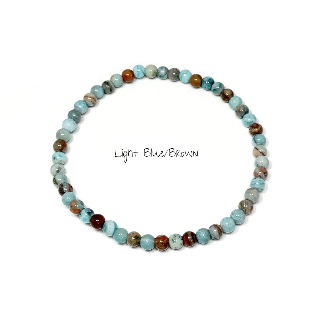 Blue Crazy Lace Agate Beaded Bracelet - Rocks and Gems Canada