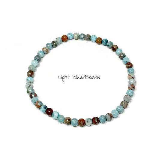 Blue Crazy Lace Agate Beaded Bracelet - Rocks and Gems Canada