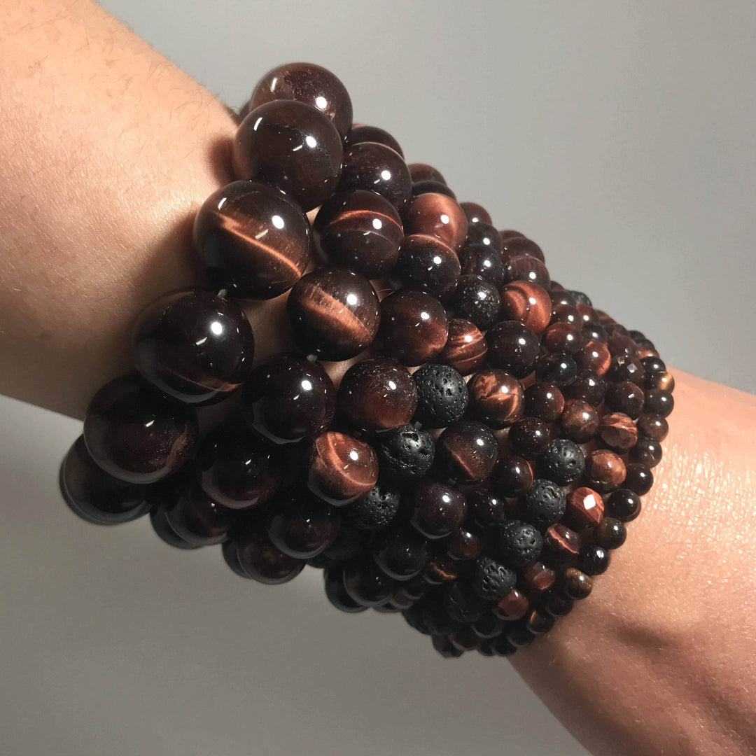 Red Tiger Eye Beaded Bracelet - Rocks and Gems Canada