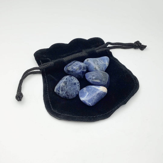 Sodalite Small Tumbles Pouch - Rocks and Gems Canada