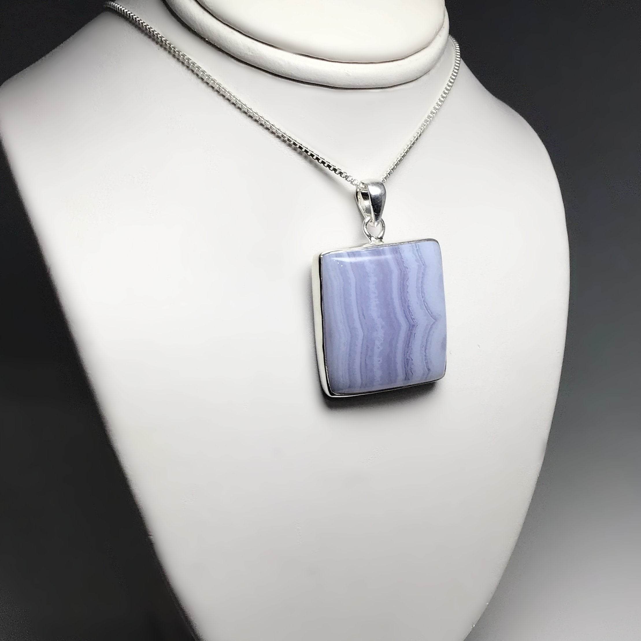 Blue Lace Agate Pendant - Rocks and Gems Canada