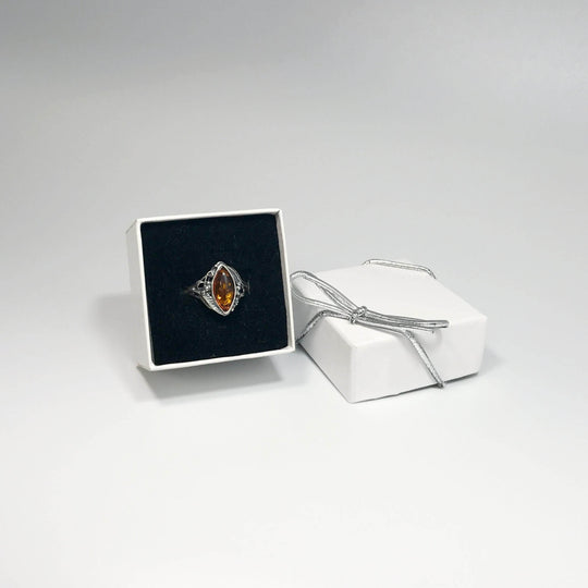 Cognac Amber Ring - Rocks and Gems Canada