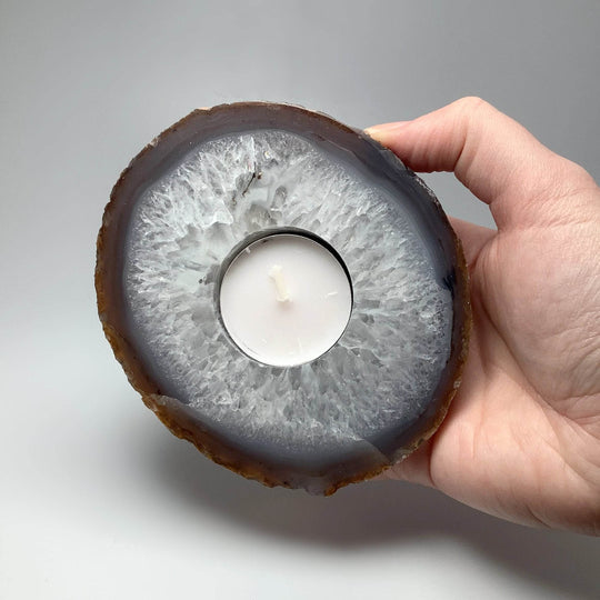 Agate Candle Holder - Rocks and Gems Canada