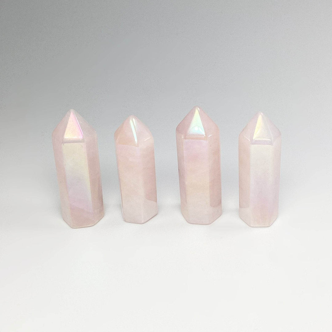 Polished Opalescent Rose Quartz Point - Rocks and Gems Canada