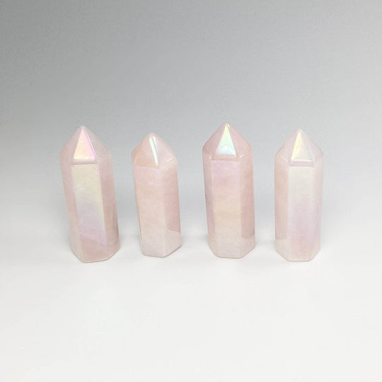 Polished Opalescent Rose Quartz Point - Rocks and Gems Canada