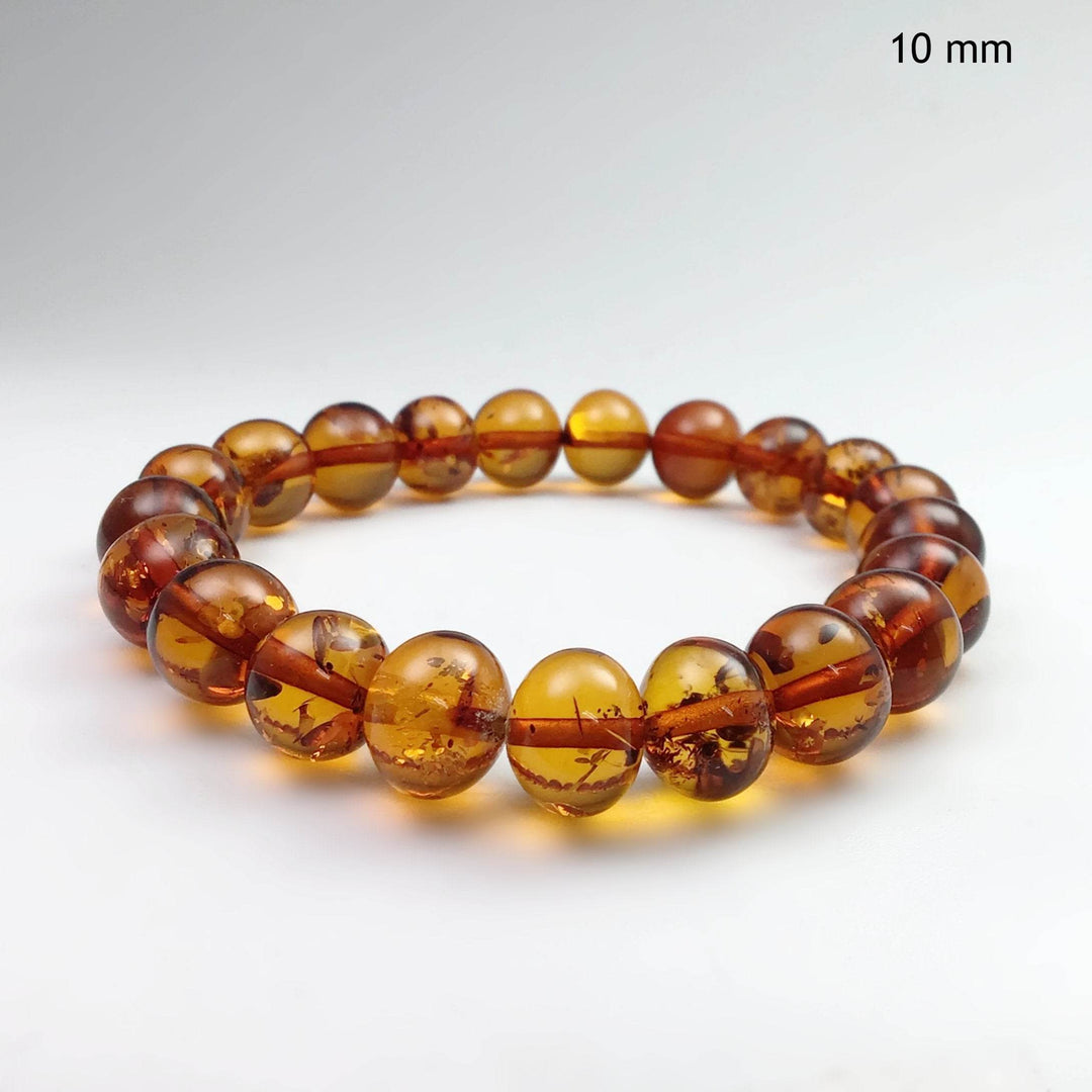 Cognac Amber Beaded Bracelet - Rocks and Gems Canada