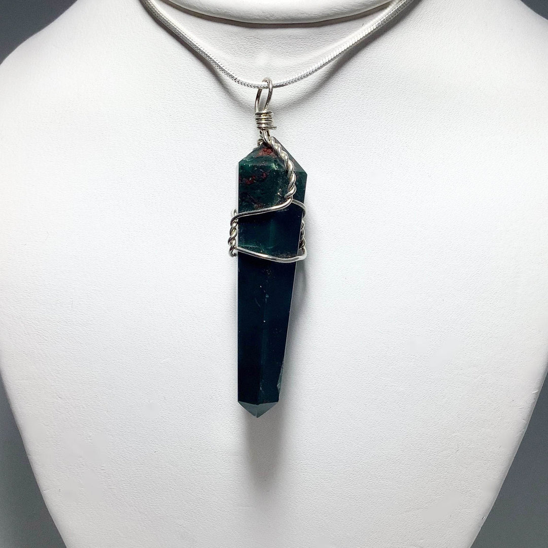 Wire Wrapped Bloodstone Pendant - Rocks and Gems Canada