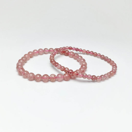 Strawberry Quartz Beaded Bracelet - Rocks and Gems Canada