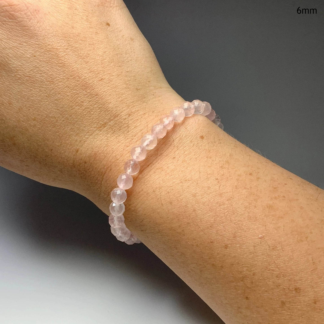 Rose Quartz Faceted Beaded Bracelet - Rocks and Gems Canada