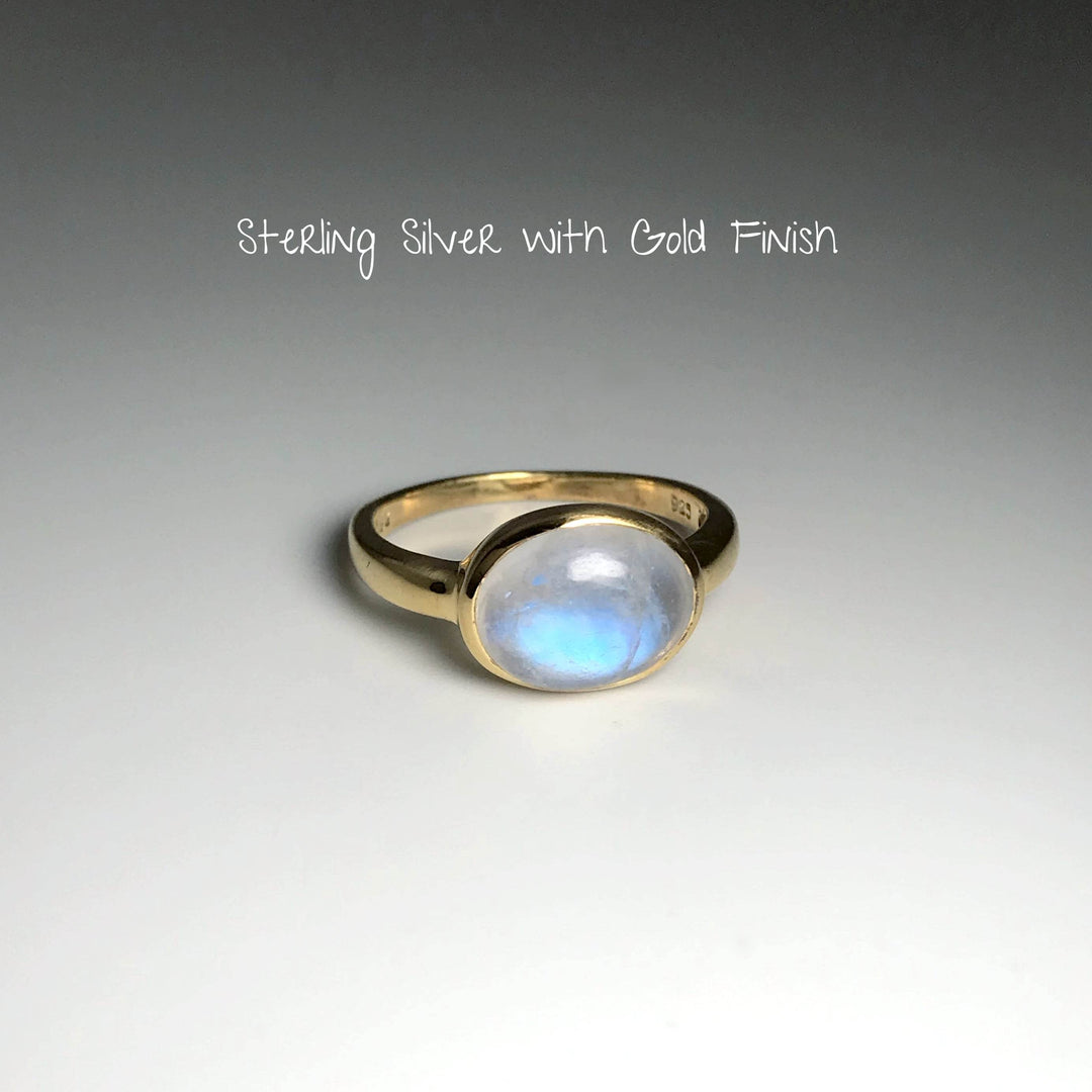 Rainbow Moonstone Ring - Rocks and Gems Canada