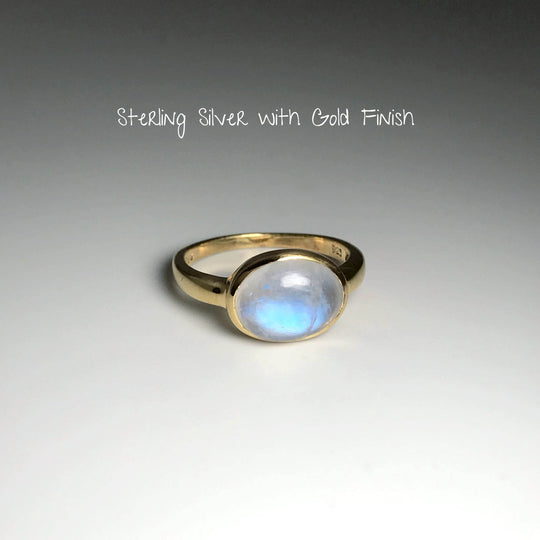 Rainbow Moonstone Ring - Rocks and Gems Canada