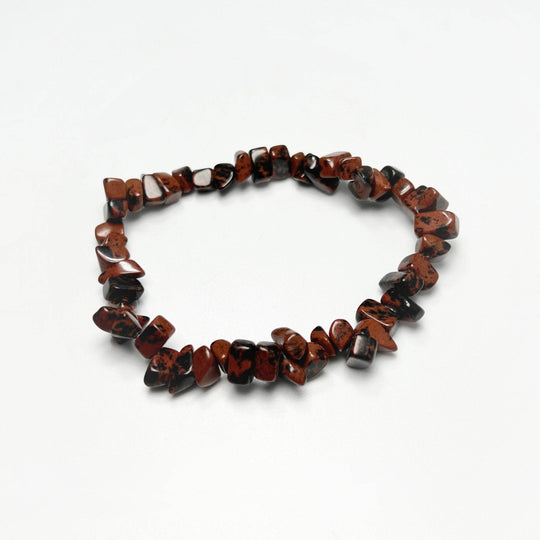 Mahogany Obsidian Chip Beaded Bracelet - Rocks and Gems Canada