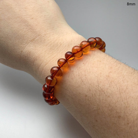 Cognac Amber Beaded Bracelet - Rocks and Gems Canada