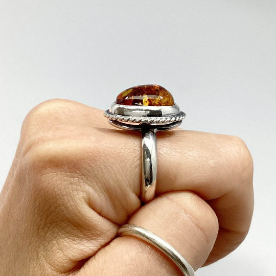 Cognac Amber Ring - Rocks and Gems Canada