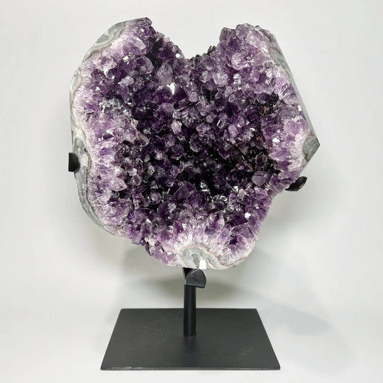 Large Amethyst Druze Cluster on Display Stand - Rocks and Gems Canada