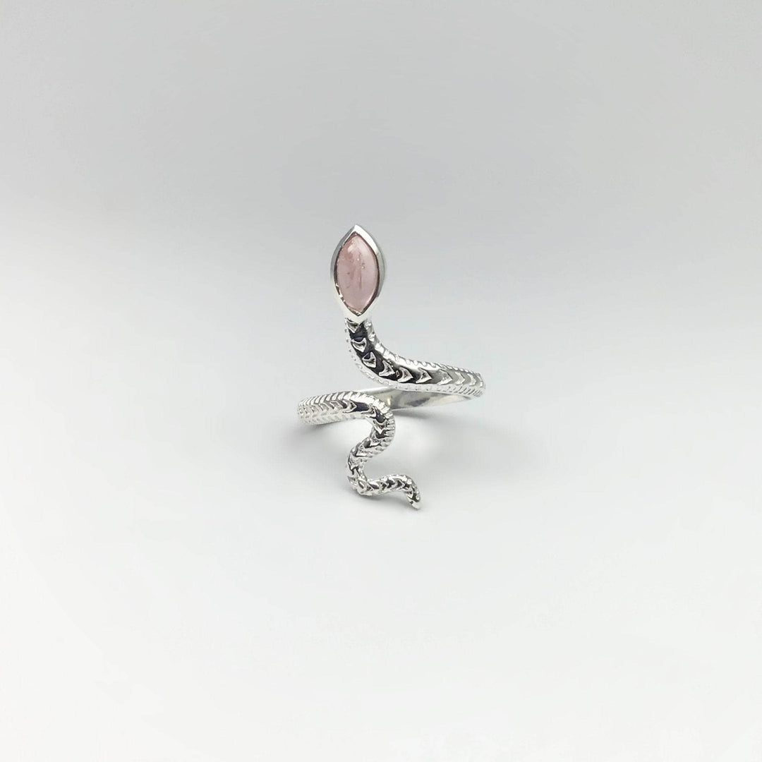 Rose Quartz Snake Ring - Rocks and Gems Canada