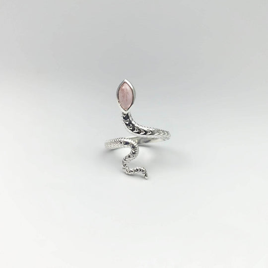 Rose Quartz Snake Ring - Rocks and Gems Canada