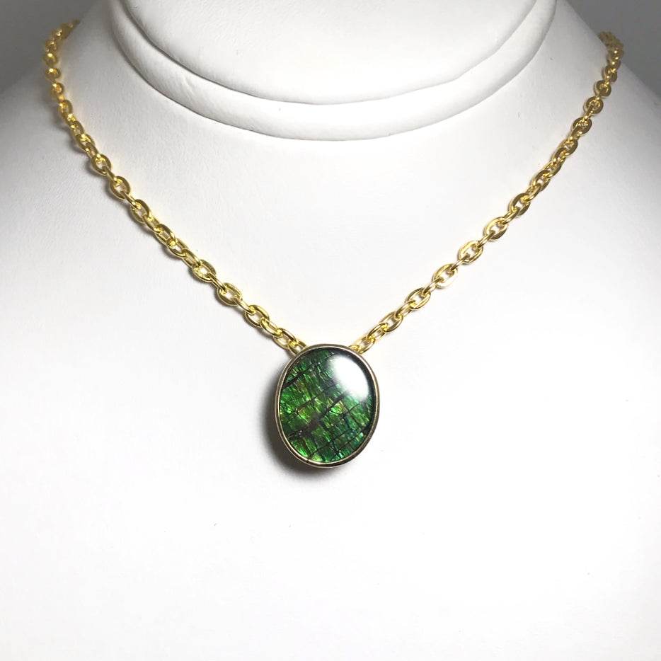 Alberta Ammolite 14K Gold Pendant - Rocks and Gems Canada