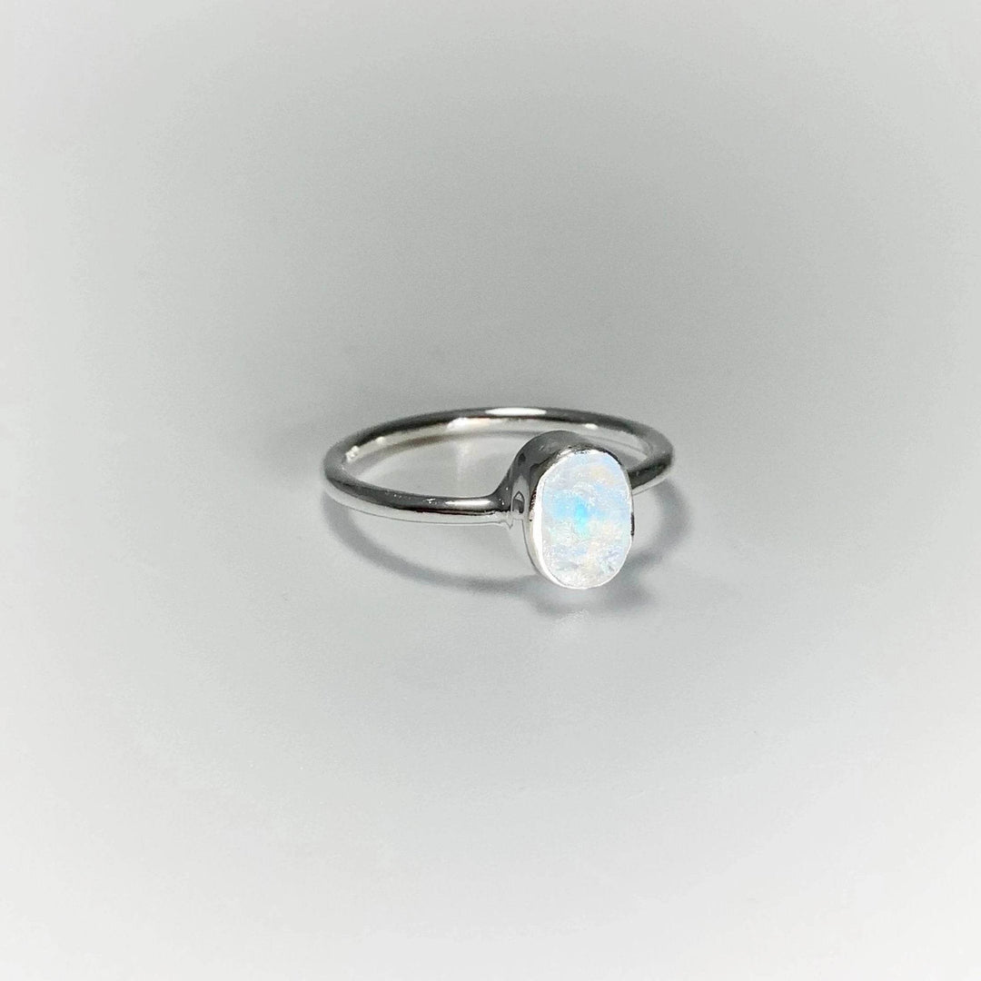 Raw Rainbow Moonstone Ring - Rocks and Gems Canada