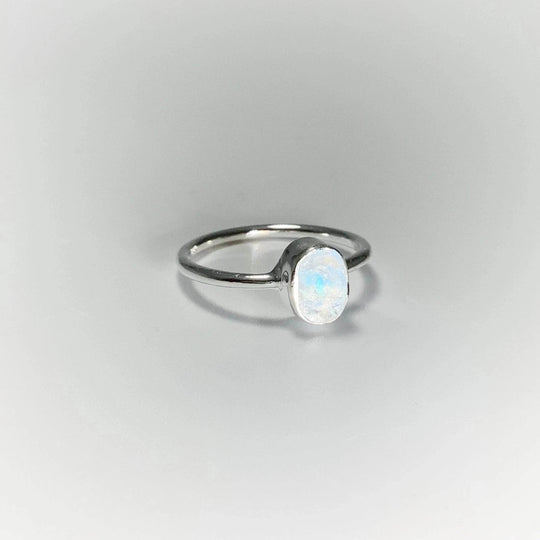 Raw Rainbow Moonstone Ring - Rocks and Gems Canada