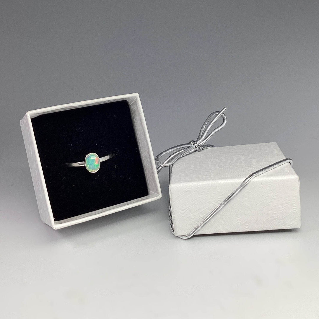 Faceted Ethiopian Fire Opal Ring - Rocks and Gems Canada