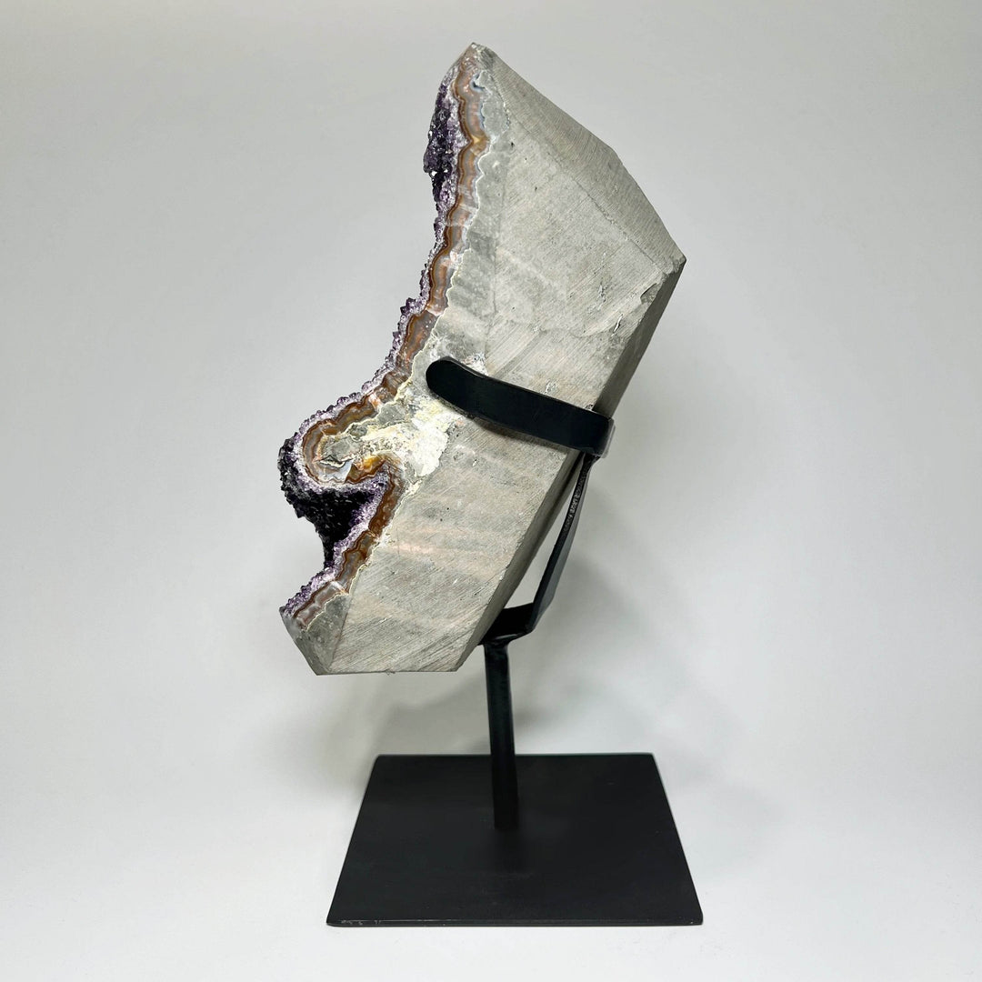 Large Amethyst Druze Cluster on Display Stand - Rocks and Gems Canada