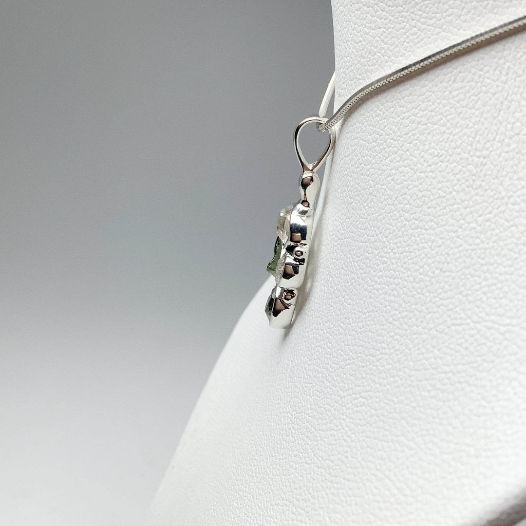 Moldavite and Herkimer Diamond Pendant - Rocks and Gems Canada