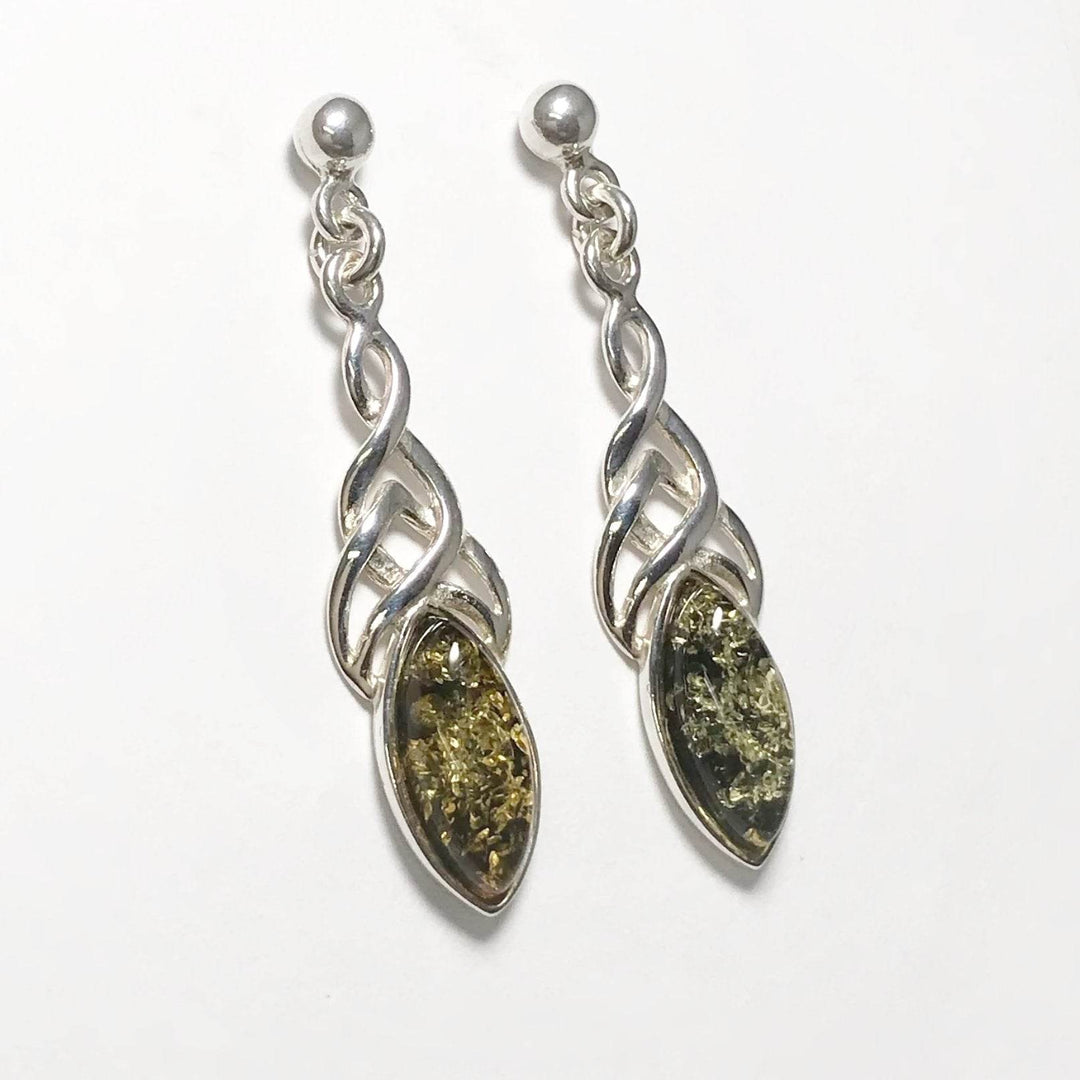 Green Amber Stud Earrings - Rocks and Gems Canada