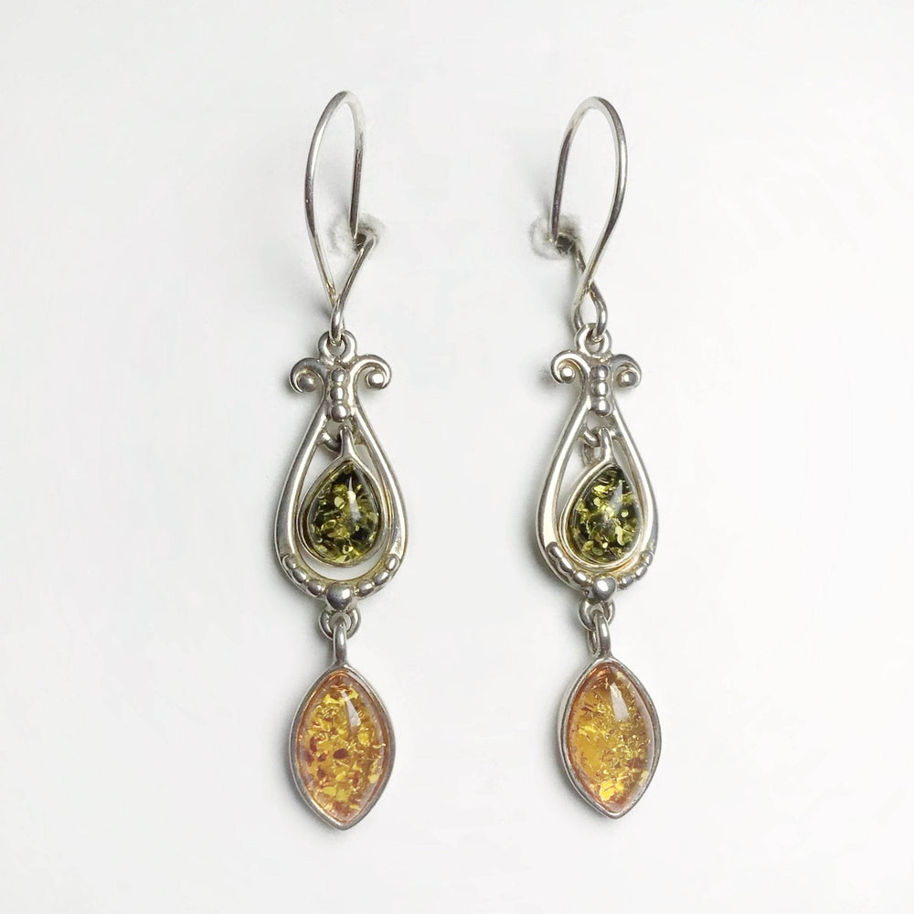 Mixed Amber Dangle Earrings - Rocks and Gems Canada