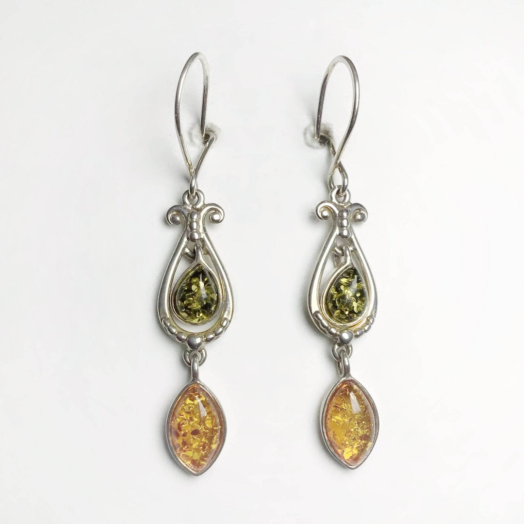 Mixed Amber Dangle Earrings - Rocks and Gems Canada