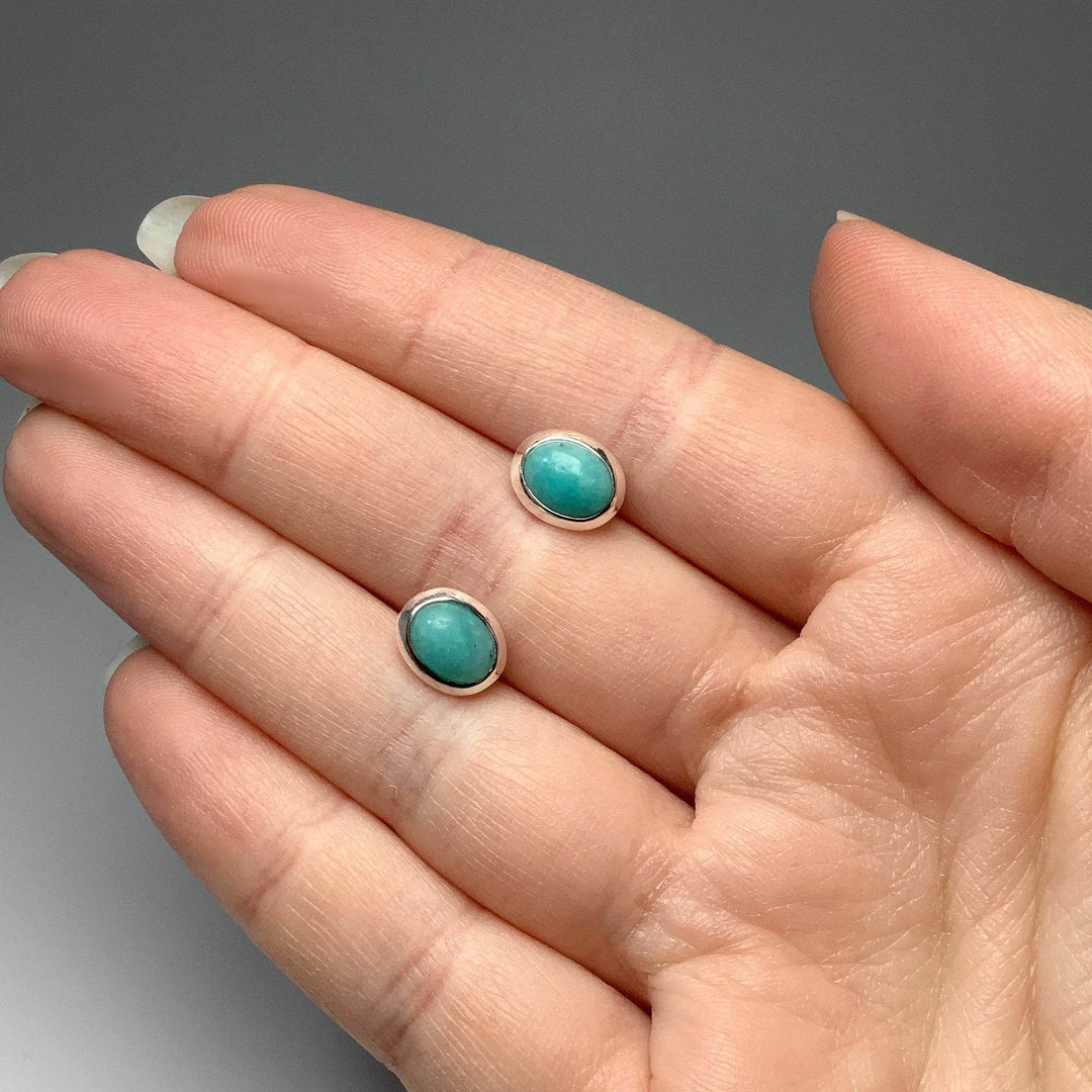 Amazonite Stud Earrings - Rocks and Gems Canada