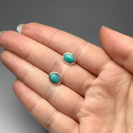 Amazonite Stud Earrings - Rocks and Gems Canada