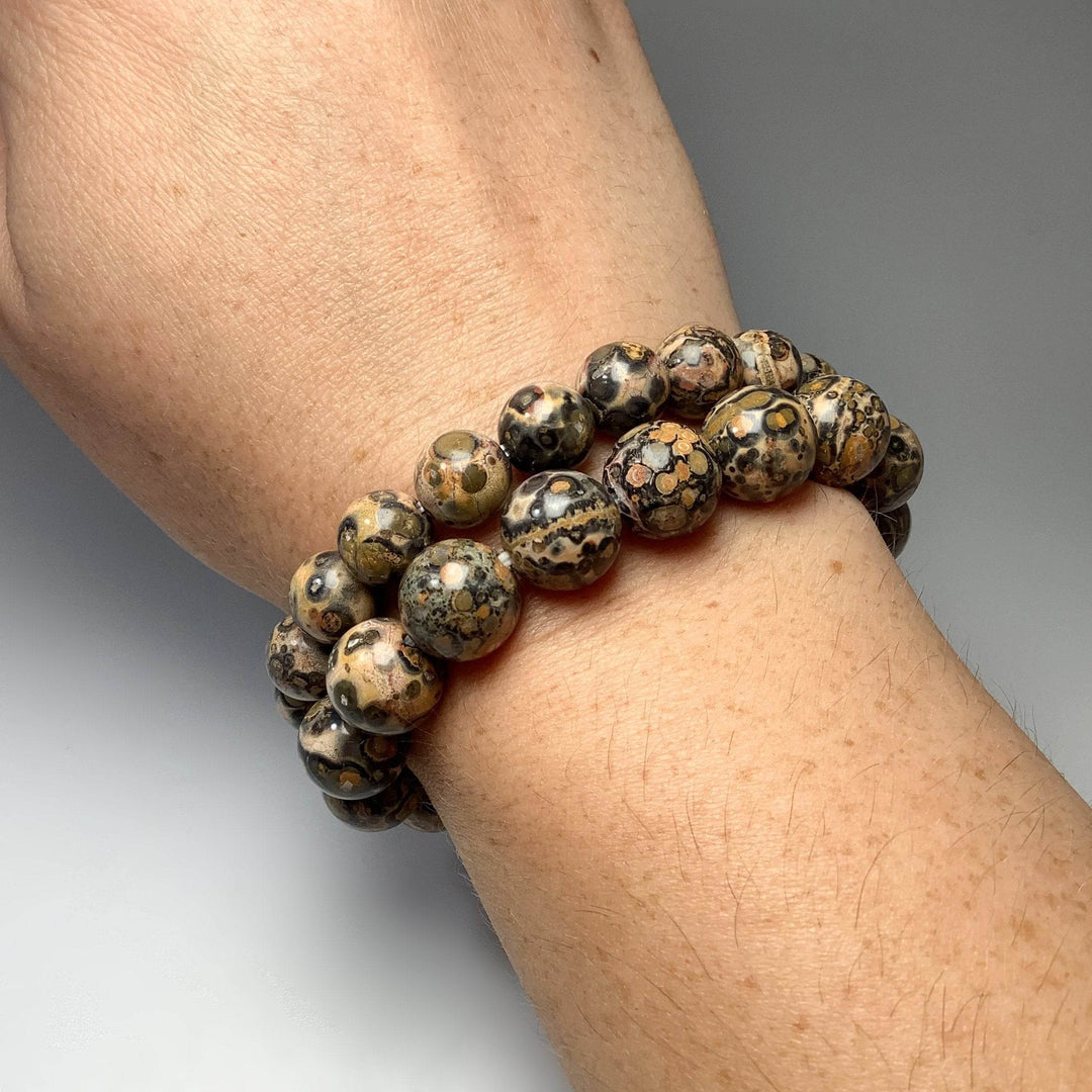 Orange Leopardskin Jasper Beaded Bracelet - Rocks and Gems Canada