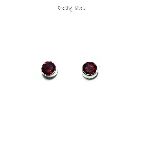 Garnet Stud Earrings - Rocks and Gems Canada