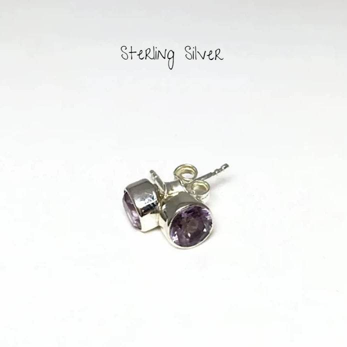 Amethyst Stud Earrings - Rocks and Gems Canada