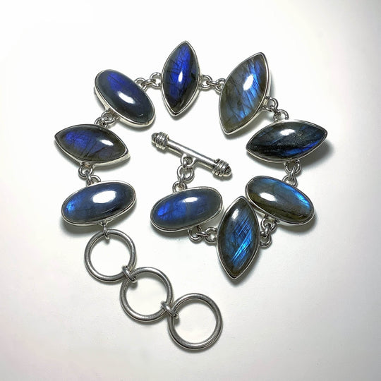 Labradorite Sterling Silver Bracelet - Rocks and Gems Canada