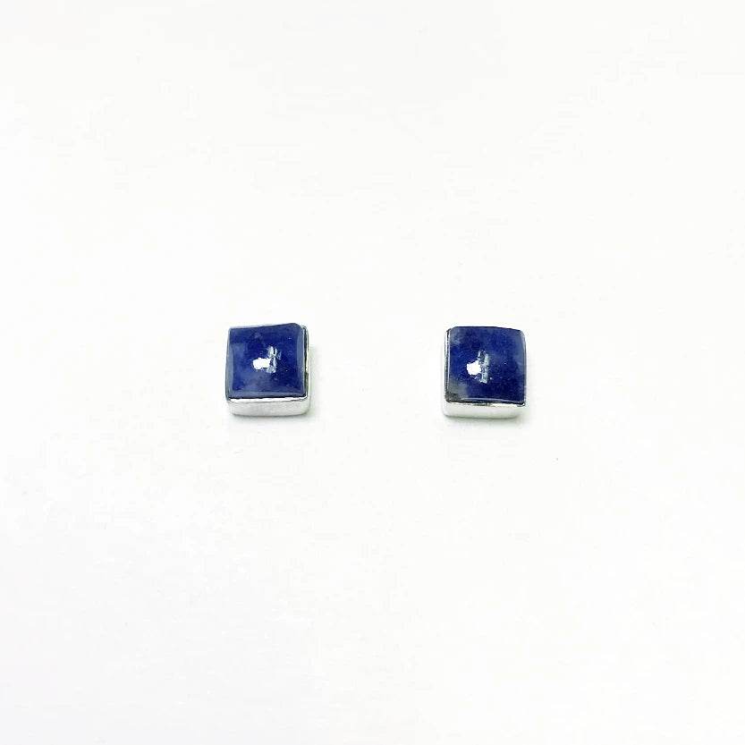 Sodalite Stud Earrings - Rocks and Gems Canada