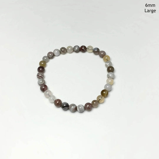 Botswana Agate Beaded Bracelet - Rocks and Gems Canada