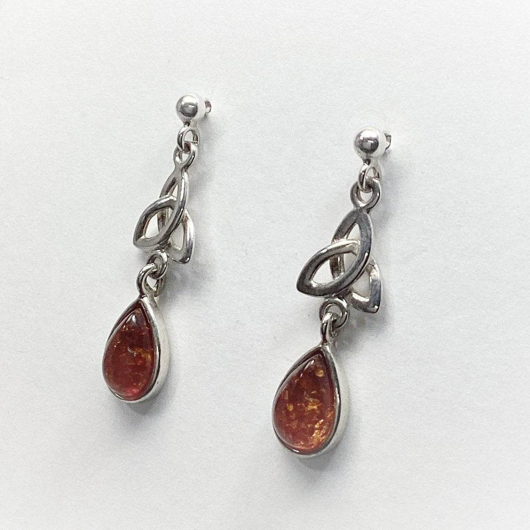 Cognac Amber Stud Earrings - Rocks and Gems Canada
